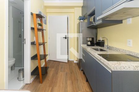 Cozinha de kitnet/studio para alugar com 1 quarto, 22m² em Paraíso, São Paulo