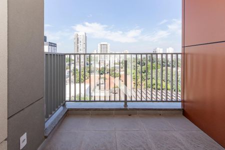 Varanda da Sala de apartamento à venda com 1 quarto, 28m² em Chácara Santo Antônio (zona Sul), São Paulo