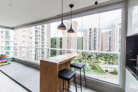 Varanda gourmet de apartamento à venda com 3 quartos, 168m² em Centro Empresarial Tamboré, Santana de Parnaíba