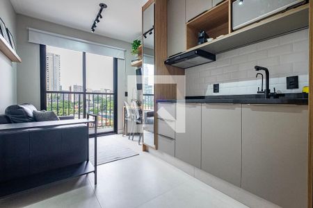 Sala/Cozinha de kitnet/studio para alugar com 1 quarto, 27m² em Pinheiros, São Paulo