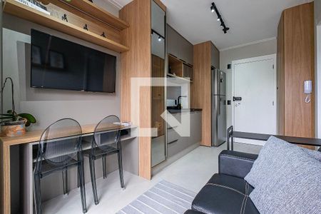 Sala/Cozinha de kitnet/studio para alugar com 1 quarto, 27m² em Pinheiros, São Paulo