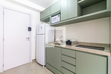 Cozinha de kitnet/studio para alugar com 1 quarto, 24m² em Paraíso, São Paulo