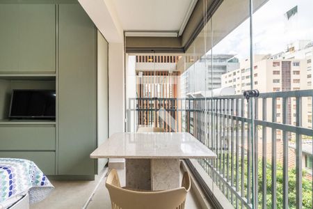Varanda de kitnet/studio para alugar com 1 quarto, 24m² em Paraíso, São Paulo