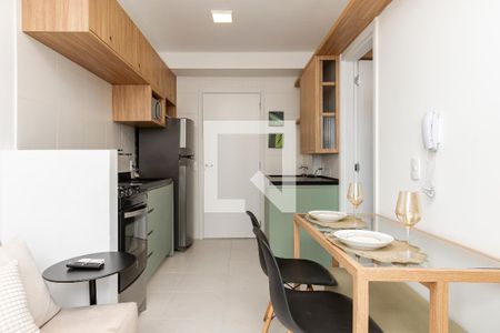 Sala/ Cozinha de apartamento para alugar com 1 quarto, 27m² em Jardim Caravelas, São Paulo