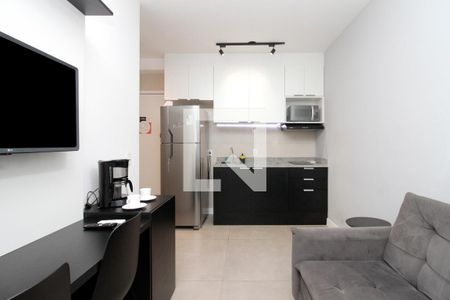 Sala/Cozinha de apartamento para alugar com 1 quarto, 28m² em Bela Vista, São Paulo