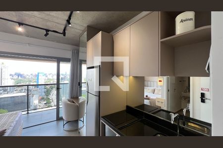 Cozinha de kitnet/studio para alugar com 1 quarto, 21m² em Jardim Paulista, São Paulo