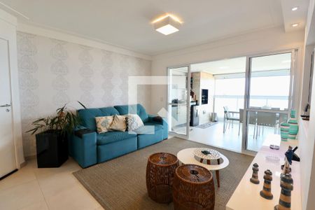 Sala de apartamento para alugar com 3 quartos, 106m² em Jardim Belmar, Guarujá