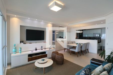 Sala de apartamento para alugar com 3 quartos, 106m² em Jardim Belmar, Guarujá
