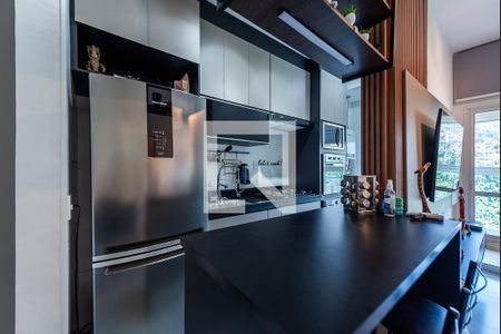 Cozinha de apartamento para alugar com 1 quarto, 50m² em José Menino, Santos