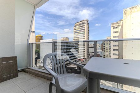 Varanda de kitnet/studio para alugar com 1 quarto, 22m² em Centro Histórico de São Paulo, São Paulo