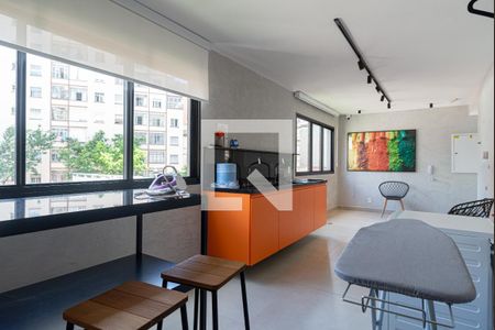 Área comum - Lavanderia de kitnet/studio para alugar com 1 quarto, 29m² em Bela Vista, São Paulo