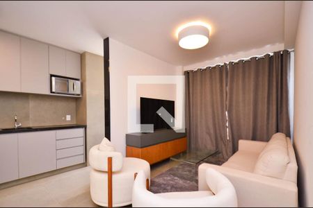 Sala ambientes de apartamento à venda com 1 quarto, 55m² em Lourdes, Belo Horizonte