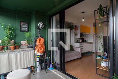 Varanda da Sala/Quarto de kitnet/studio para alugar com 1 quarto, 39m² em Bela Vista, São Paulo