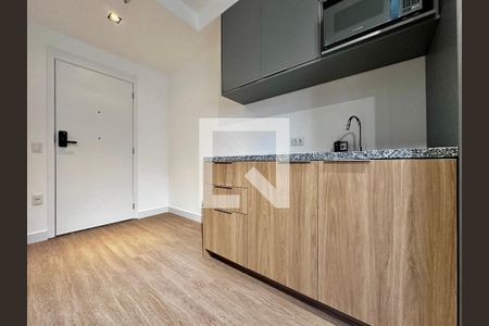Cozinha de kitnet/studio à venda com 1 quarto, 23m² em Brooklin Novo, São Paulo