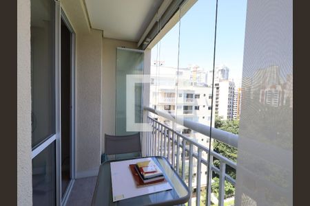 Varanda da Sala de apartamento à venda com 1 quarto, 66m² em Panamby, São Paulo