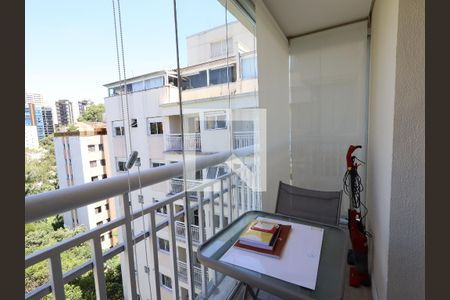 Varanda da Sala de apartamento à venda com 1 quarto, 66m² em Panamby, São Paulo