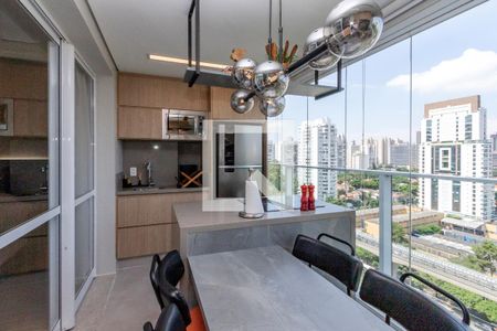 Varanda Sala de apartamento à venda com 1 quarto, 30m² em Cidade Monções, São Paulo
