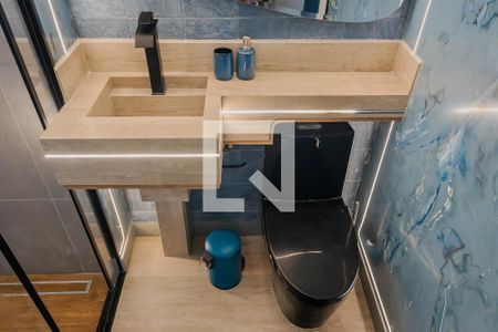 Banheiro de kitnet/studio à venda com 1 quarto, 22m² em Pinheiros, São Paulo