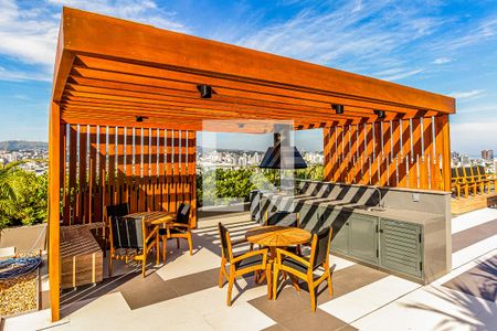 Área comum - Churrasqueira de kitnet/studio à venda com 1 quarto, 24m² em Farroupilha, Porto Alegre