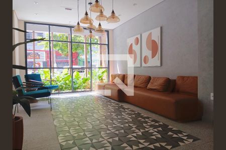 Área comum de kitnet/studio para alugar com 1 quarto, 26m² em República, São Paulo