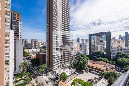 Sala/Cozinha - Vista de apartamento para alugar com 1 quarto, 45m² em Pinheiros, São Paulo