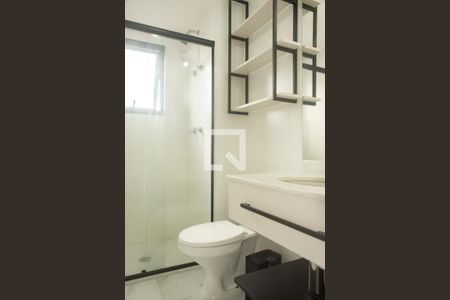 Banheiro de kitnet/studio à venda com 1 quarto, 26m² em Mirandópolis, São Paulo