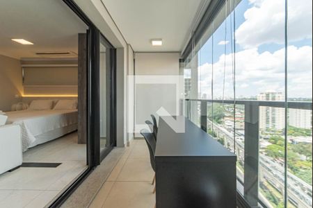 Varanda - Cozinha de apartamento à venda com 1 quarto, 38m² em Campo Belo, São Paulo