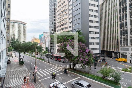 Vista da Varanda da Sala/Quarto de kitnet/studio à venda com 1 quarto, 20m² em Consolação, São Paulo