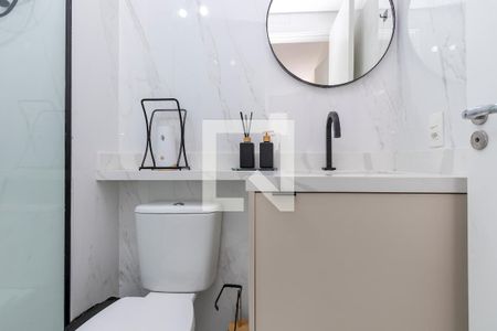 Banheiro de apartamento à venda com 1 quarto, 28m² em Jardim Caravelas, São Paulo