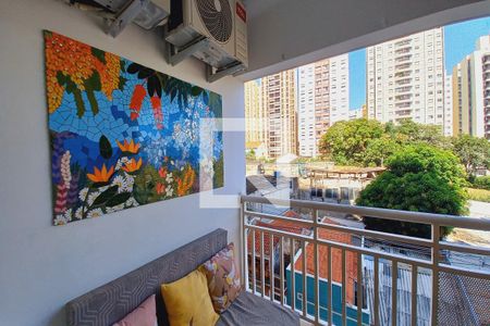 Varanda da Sala de apartamento à venda com 1 quarto, 47m² em Cambuí, Campinas