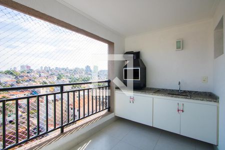 Varanda gourmet de apartamento à venda com 3 quartos, 97m² em Vila Scarpelli, Santo André