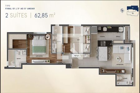 Apartamento à venda com 2 quartos, 62m² em Buritis, Belo Horizonte