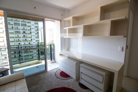 Sala de TV de apartamento à venda com 1 quarto, 47m² em Campo Belo, São Paulo