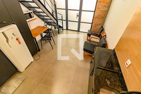 Sala/Cozinha de apartamento para alugar com 1 quarto, 50m² em Mirandópolis, São Paulo