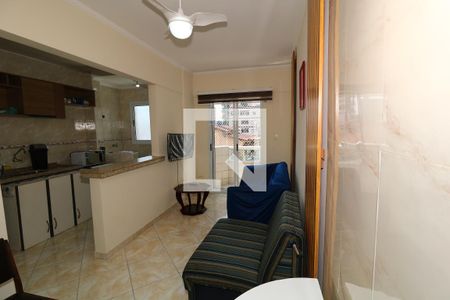 Sala de apartamento para alugar com 1 quarto, 44m² em Nova Mirim, Praia Grande