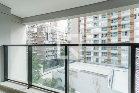 Varanda de kitnet/studio para alugar com 1 quarto, 26m² em Indianópolis, São Paulo