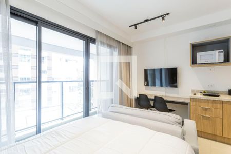 Sala/Quarto de kitnet/studio para alugar com 1 quarto, 26m² em Indianópolis, São Paulo