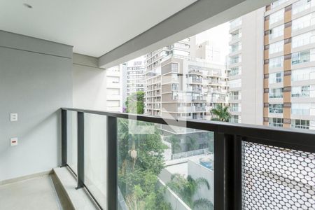 Varanda de kitnet/studio para alugar com 1 quarto, 26m² em Indianópolis, São Paulo