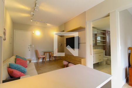 Sala de apartamento à venda com 1 quarto, 38m² em Indianópolis, São Paulo