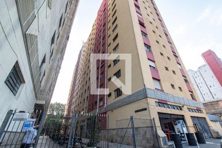 Fachada e Placa de kitnet/studio à venda com 1 quarto, 35m² em Liberdade, São Paulo
