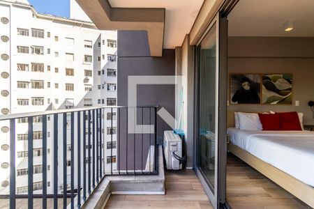 Varanda Studio de kitnet/studio para alugar com 1 quarto, 31m² em Cerqueira César, São Paulo