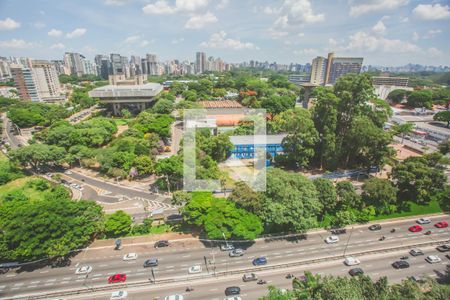 Vista Varanda Sala de Jantar de apartamento para alugar com 1 quarto, 58m² em Vila Clementino, São Paulo