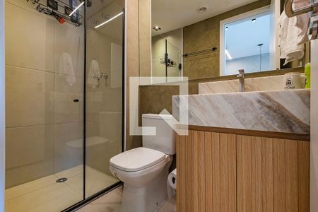 Banheiro de kitnet/studio à venda com 1 quarto, 33m² em Pinheiros, São Paulo