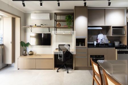 Sala/Cozinha de apartamento à venda com 1 quarto, 34m² em Indianópolis, São Paulo