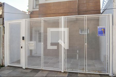 Fachada + Placa de kitnet/studio para alugar com 1 quarto, 35m² em Menino Deus, Porto Alegre