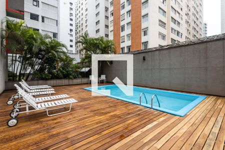 Piscina de kitnet/studio à venda com 1 quarto, 27m² em Cerqueira César, São Paulo