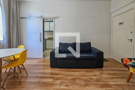 Sala de apartamento para alugar com 1 quarto, 57m² em Centro, Guarujá