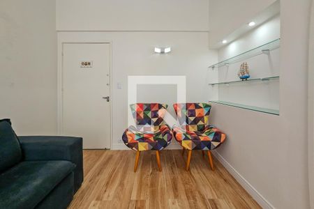 Sala de apartamento para alugar com 1 quarto, 57m² em Centro, Guarujá