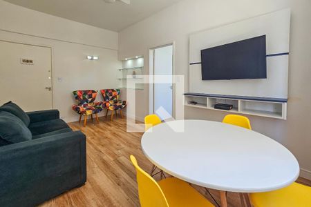 Sala de apartamento para alugar com 1 quarto, 57m² em Centro, Guarujá