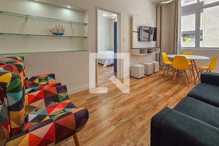 Sala de apartamento para alugar com 1 quarto, 57m² em Centro, Guarujá